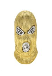 Joyería de Hip Hop CSGO Collares pendientes para hombre Punk Aleación de oro de 18 quilates Chapado en plata Máscara Cabeza Encanto Collar de cadena de eslabones cubanos 8428711
