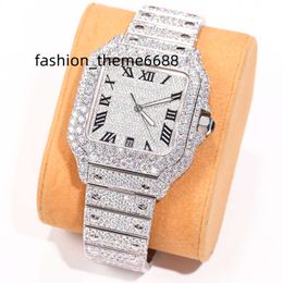 Hip Hop Sieraden Aangepaste Luxe 925 Sterling Zilver Iced Out VVS Moissanite Diamond Mechanische Horloges Voor Mannen