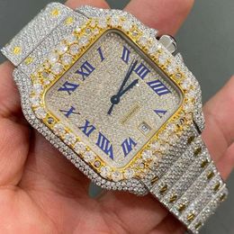 Hip Hop Sieraden Aanpassen Moissanite Horloge Luxe VVS Moissanite Diamond Bust Down designer horloges voor mannen Voor Mannen