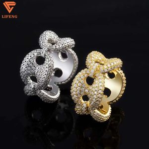 Hip Hop Bijoux D VVS Moissanite Anneaux Véritable Plaqué Or Sterling Slivericed Out Diamant Bling Bague Pour Hommes