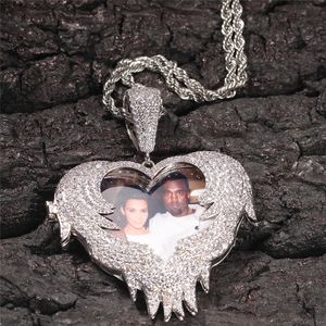 hiphop sieraden diy aangepaste hangers ketting ontwerper fotolijst hart ketting