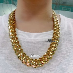 Joya de Hip Hop Estilo de moda 12 mm 14 mm 16 mm 18 mm de ancho de ancho Cz Cuba Link Chain Brass Miami Cuban Enlace