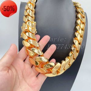 Bijoux Hip Hop Style de mode collier de luxe et lourd Super grand collier cubain gros cul chaîne à maillons cubains Miami lien cubain