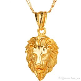 Joyería de Hip Hop, collar con colgante grueso de cabeza de león grande de oro, cadena de hip hop de oro Vintage de Animal King para mujeres y hombres, joyería hermosa