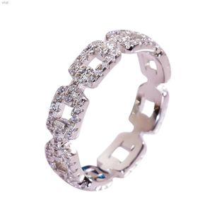 Hip Hop Jewelry GRA Certified 925 Silver Iced Out D VVS1 Moisanite Diamond Eternity Cuban Ring pour hommes femmes