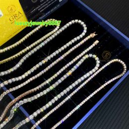 Hip Hop -sieraden Iced 3mm 4 mm 5mmvvvs Diamantarmband 10k 14K Echte Gold Moissanite Tennis Chain