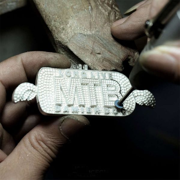 Joyería de Hip Hop, collar de diamantes helado, foto, nombre, colgante de letra, moissanita Vvs personalizada