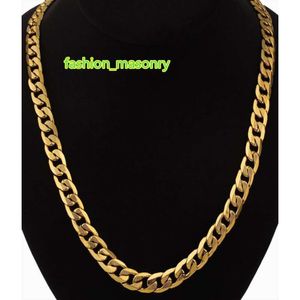 Bijoux Hip Hop Longue chaîne à maillons cubains épais Colliers dorés avec chaînes de cou en acier inoxydable de couleur or épais pour hommes Jewelry1408793