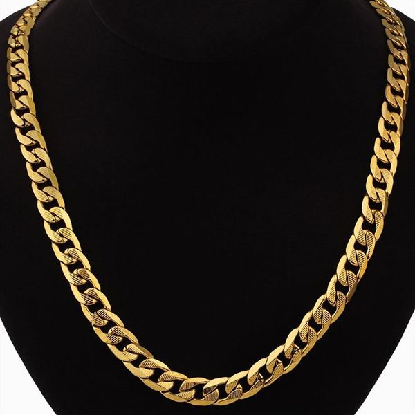 Bijoux Hip Hop longue chaîne à maillons cubains épais colliers dorés avec chaînes de cou en acier inoxydable de couleur or épais pour hommes Jewelry256M