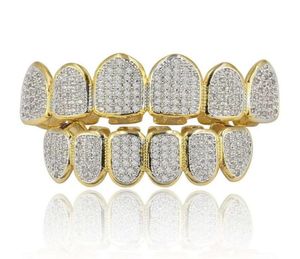 Joyas de hip hop para hombre Diamond Grillz Dentos Encantos Gold Out Grills Hombres Accesorios de moda7088475