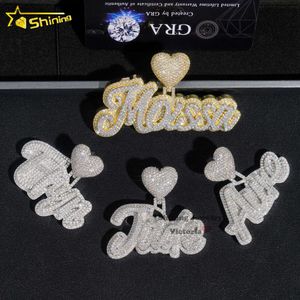 Hiphop sieraden heren ijs uit aangepaste letter hanger 925 sterling zilveren vvs moissaniet diamantnaam initiële hanger -ontwergers sieraden