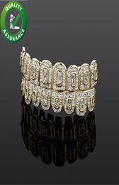 Joyería de Hip Hop Dientes para hombre Parrillas Diamante Iced Out Grillz Diseñador de lujo Oro Plata Accesorios de moda Rapero Bling Charms2588065