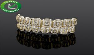 Hip Hop Jewelry Mens Teeth Dents Grills Diamond Iced Out Grillz Luxury Designer Gold Silver Fashion Accessoires Rapper Bling Charms8940413