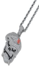 Bijoux hip hop micro pave noir ops squelette crâne pendent collages argent cubic zircon glacé bijoux zircon