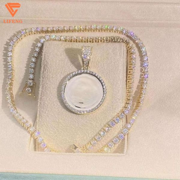 Le pendentif de bijoux hip hop diamant Moisasnite 4 mm 16 pouces Nouvelle chaîne de tennis peut personnaliser les tendances des images et le pendentif personnalisé