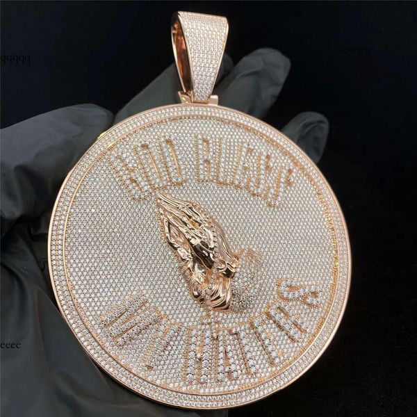 Pendant Hip Hop Jewelry Pendant S Out Moisanite Diamond Disc Pendant Gold You Rose Gold rappeur VVS Clarity Pendant Custom Pendant