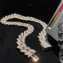 Bijoux Hip Hop forme ronde diamant Miami chaîne cubaine Vvs Moissanite bijoux fins 925 argent Sterling Hip Hop collier cubain