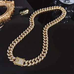 Hip Hop Jewelry Sterling Sier Men's Link Chain Miami Moissanite Diamond Cuban Collier