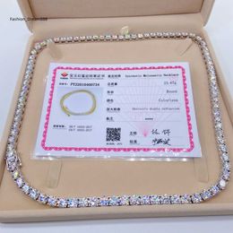 Hip Hop Jewelry Sterling Silver 925 Pass Tester Tester Diamond Chain VVS Moisanite Luxury Tennis Chain