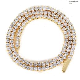 Hiphop sieraden groothandel voor mannen kubieke zirkonia iced 14k gouden vergulde diamant messing tennisketting ketting
