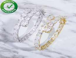 Hip Hop Jewelry Women Bracelets Men Pulsera de diamante Fashion Gold Silver Designer Luxury Bangle helado Big Cubic Zirconia Access7496679