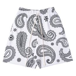 Hip Hop Jogging Short Sweatpants Haruku Bandana Paisley Pattern Shorts Streetwear Fashion Casual Baggy Pants Men's