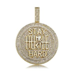 Hip hop Keep calm lettre pendentif colliers pour hommes femmes designer de luxe mens bling diamant chaîne en or collier bijoux amour gift320S