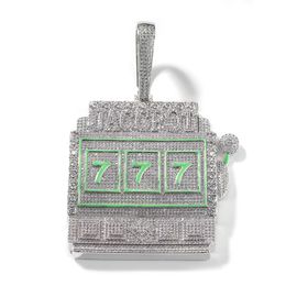 Hip Hop Grote groene druppelolie hanger ketting Volledig CZ Diamonds Echt goudverzekerd