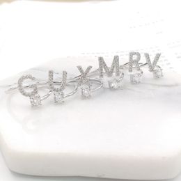 Hip Hop Letter Rings met diamant creatief en eenvoudige combinatie matching met open ring cadeau sieraden