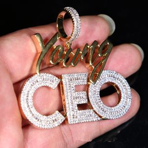 Hip Hop Brief Jonge CEO Hanger Ketting Goud Verzilverd Diamant Brief Sieraden Cadeau