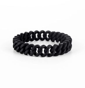 Hip Hop Link Chain Silicone Rubber Elasticity Polsband Cuff Bracelet Club Jewelry Gifts Pols Band 3 Colors 2979378