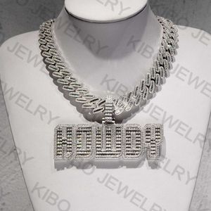 Hip Hop Luxe Cubaanse ketting 18 mm breedte stokbrood VVS Moissanite Volledige Iced Out Cuban Link Chain Necklace