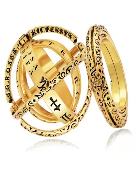 HIP HOP Magic Ring For Men Women Luxury Retro Gold Silver Couple Pinky Anneaux Rotation Planet Star Rings Bijoux Coupages Coupages 8246467