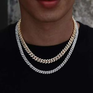 Hip Hop Men Sieraden Iced Out Vvs1 6mm Moissanite Miami Cuban Link Chain in Silver 925