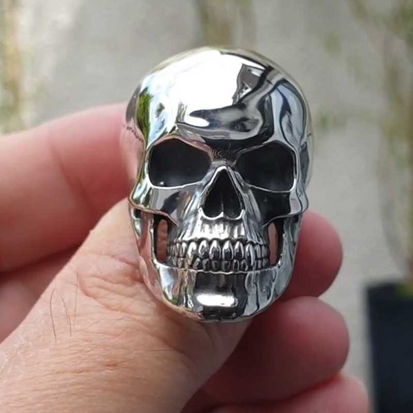 Anillos de motorista de hip-hop para hombre, calavera con cabeza de fantasma para hombre, accesorios de joyería gótica Punk Rock al por mayor