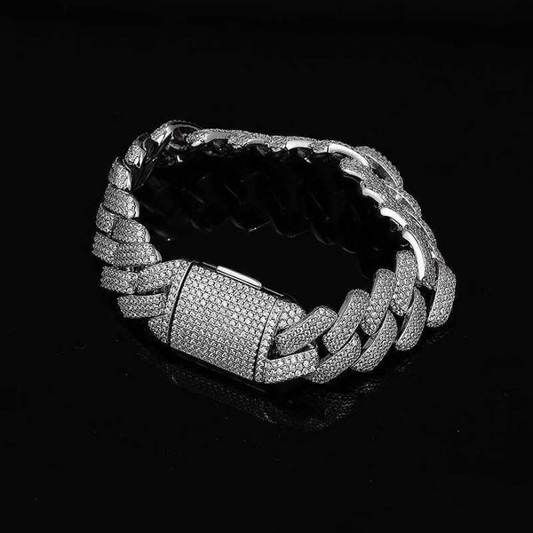 Hip Hop Pulsera masculina cubana plata de plata