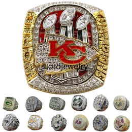 Luxe Super Bowl Championship Ring Designer 14K Gold KC Champions Ringen voor Heren Dames Diamond Star Sieraden