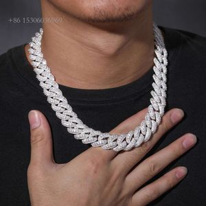 Bijoux Hip Hop pour hommes, testeur de diamant Cubana Pass, 18Mm, Moissanite glacée, chaîne à maillons cubains, collier avec certificat GRA