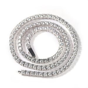 Collier Hip Hop pour hommes, boucle en argent de 4mm, sertie d'une chaîne de pull en diamant, bijoux pendentif pour femmes, GRA moissanite diamant, or 18 carats, argent sterling, chaîne de tennis cubaine