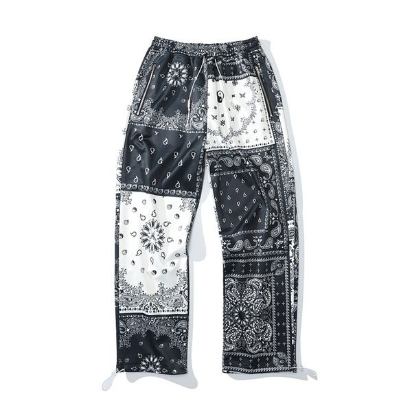 Hip hop hommes pantalons de survêtement rétro StreetStyle large jambe Bandana Paisley motif Harajuku mode droite joggers hommes 210715