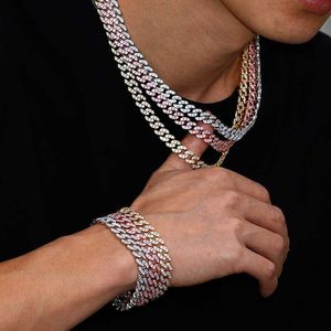Hip Hop Hombres Mujeres Collar de joyería 8 mm Cobre chapado en oro 1 fila Cz Diamante Iced Out Miami Cuban Link Cadena de cuello