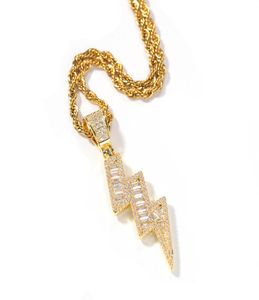 Hip Hop Men039s Zirkoon Diamanten Hanger Gemengde Vierkante Ijs Uit Strass Kristal Ketting Bliksem Hanger9629312