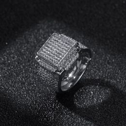 Мужские ювелирные кольца в стиле хип-хоп с бриллиантами Iced Out Bling Fashion Gold Silver Ring251l