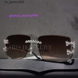 Marco de metal de hip hop helado Glassesmoissanite de 4 mm Diamond Moissanite Gafas