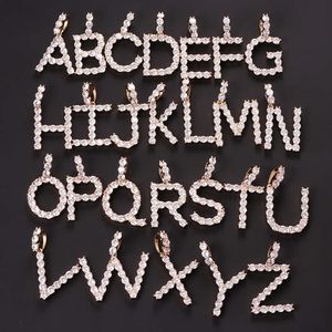 Hiphop minimalistische 5 mm zirkoon grote hanger 26 letters ketting, vrij gecombineerd met Blingblingletter