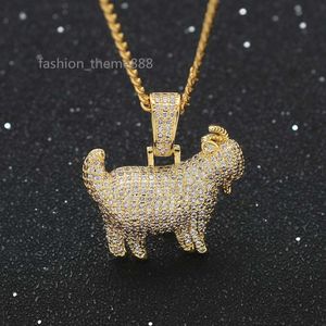 Hip Hop Modern Lab Diamond Geit Hanger 18k Vergulde Moissanite Sieraden Iced Out Aangepaste Ketting voor Vrouwen en Mannen