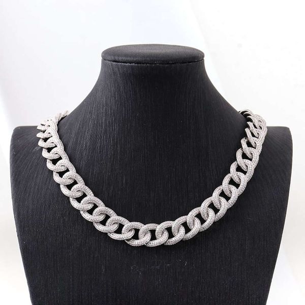 Hip Hop Moissanite Chain S Sier Collar cubano punk chapado en platino para hombres