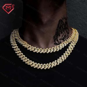 Hip Hop Moisanite Cuban Chain 14 mm Iced Out 925 Silver Pass Diamond Tester VVS Moisanite Cuban Link Chain