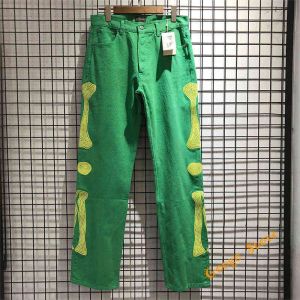 Hip Hop multi-poches KAPITAL Cargo pantalon hommes femmes de haute qualité os broderie KAPITAL pantalon Streetwear pantalon vert ample