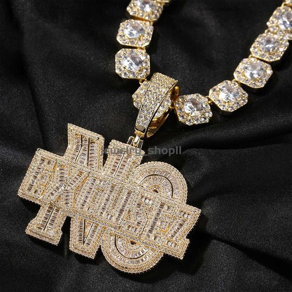 Hip Hop Collar de moda Twists Cadena Rock Candy Candy Diamond Pendse Moissanite Diamond Gold Sterling Sier Cuban Link Twist Chain